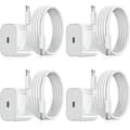 iPhone Laddare - Snabbladdare - Adapter + Kabel 20W USB-C Vit 4-pack