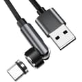 INF Magnetisk USB-C Laddningskabel 3A Snabbladdning 2 m Svart