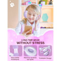 Miniatyrbillede 4 af 5: Flash Light Cute Cat Ears Trådløse Hovedtelefoner med Mikrofon Kan Styre LED Lilla