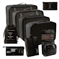 Pikkukuva 1 / 6: Matkatavarakassit, monitoiminen 9 kpl/setti Matkatavaroiden järjestäjä Vedenpitävä Puristus Matkalaukku Essential Bag Black