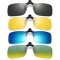 Clip-on Solglasögon 4-Pack, Polariserade Linser Passar Över Glasögon med Synproblem, Uppfällbara Bågfria Närsynta Solglasögon Kompatibla med Män Kvinnor