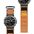 Pikkukuva 4 / 4: Huami Amazfit T-Rex 3:lle Nylon-kellohihna, pikakiinnitys, rannehihna liittimellä - Oranssinen Multicolor Orange