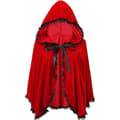 Rød fløyel Rødhette-kappe for Halloween og Cosplay[TOP1] Red+black edge 60CM