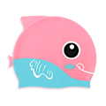 Pikkukuva 1 / 5: Lasten silikoninen uimahattu, sarjakuva-kuvio, pojille 3-12-vuotiaille, korvasuojilla - Rantahattu Pink Small fish