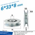 6*33*8mm Leje Rund Remskive Stålwire Over Reb Løftehjul Onesize Onesize