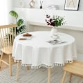 Miniatyrbild 1 av 5: Duk med modern klassisk design, vattentät och fläckbeständig, nordisk rund duk, används för dekoration vid bröllop, restauranger I 130cm - table within 90cm