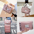 Miniatyrbild 4 av 5: Resväskor för kvinnor, Övernattningsväska Handbagage Organiserare, En axel Veckoslut Gymväska för kvinnor, Resa Lätt Vikt Vattentät Utbyggbar Vikbar Pink