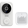 Miniatyrbild 1 av 4: Trådlös Fjärrstyrd Videodörrklocka, Smart Hem Wifi Dörrklocka Utomhus Trådlös Dörrklocka Kamera Klocka Tvåvägs Ljud Intercom Nattseende Smart Life APP white