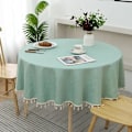 Miniatyrbild 1 av 5: Duk med modern klassisk design, vattentät och fläckbeständig, nordisk rund duk, används för dekoration vid bröllop, restauranger C 110cm - table within 70cm
