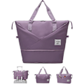 Miniatyrbild 1 av 5: Resväska för kvinnor, duffelväska med fack för laptop, vattentät gymväska, weekendväska, övernattningsväska med separat fack för skor och våtfack Purple