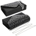 Miniatyrbild 2 av 6: Damkvällsklänning Frosted Satin Clutch Väska Crossbody Handväskor Fest Bal Bröllop Kuvert Black
