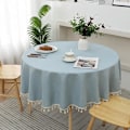 Miniatyrbild 1 av 5: Duk med modern klassisk design, vattentät och fläckbeständig, nordisk rund duk, används för dekoration vid bröllop, restauranger D 90cm - table within 60cm
