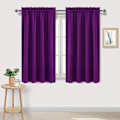 Miniatyrbild 1 av 5: Mörkläggningsgardiner för sovrum – Gardinstångsficka, termiskt isolerade, energibesparande draperier för vardagsrum och kök, 2 paneler purple 132X213cm
