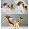 Miniatyrbild 3 av 5: Handfat Design Badrumsblandare Vattenfall Varm och Kall Vattenkranar silver