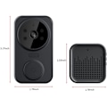 Miniatyrbild 4 av 4: Trådlös Fjärrstyrd Videodörrklocka, Smart Hem Wifi Dörrklocka Utomhus Trådlös Dörrklocka Kamera Klocka Tvåvägs Ljud Intercom Nattseende Smart Life APP black