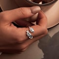 Miniatyrbild 2 av 7: 925 Sterling Silver Blå Sköldpadda Justerbar Ring Hjärta Korsring Opal Havs Djur Öppen Ring för Kvinnor Statement Ring Fint Smycke