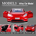 Miniatyrbild 3 av 7: 1/24 Skalig Diecast Bilmodell 3, Legering Diecast Leksaksbilar Drag tillbaka Leksaker med Ljud & Ljus, Fordon Leksaker för Barn Present Bilälskare Samling röd