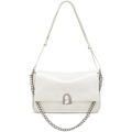 Miniatyrbild 1 av 6: Läder Crossbody Väska för Kvinnor Liten Axelväska med Justerbar Rem Trendig Designer Handväskor vit