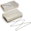 Miniatyrbild 2 av 6: Damkvällsklänning Frosted Satin Clutch Väska Crossbody Handväskor Fest Bal Bröllop Kuvert Champagne