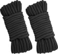 Mjukt bomullsrep 8 mm tjockt svart bomullsrep 2-pack 10 m bomullssnöre för