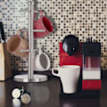 Miniatyrbild 5 av 5: Bar Stående Mugghållare Rostfritt Stål Kaffe Mugg Kök Rund Kopp Träd Silver