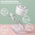 Miniatyrbillede 4 af 5: Elektrisk hvidløgshakker, 250 ml grøntsagshakker, løghakker, bærbar lille foodprocessor - 250 ml hvid