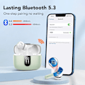 Pikkukuva 5 / 6: Langattomat nappikuulokkeet, 50 tunnin toistoaika Bluetooth-kuulokkeet, Bluetooth-kuulokkeet 5.3, korvassa 4 ENC-puhelun melunvaimennusmikrofonilla, bassobuusti 85% GREEN