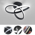 Miniatyrbillede 3 af 5: LED loftslampe, loftslampe 20W 2200LM, LED-lampe sort til stue, soveværelse, gang, køkken 26cm, dæmpbar 3000K / 4500K / 6500K