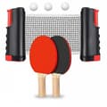 Bärbart bordtennisset med flexibelt nät | Pingisset för hem och resor