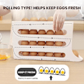 Miniatyrbilde 4 av 5: 4-etasjes eggestativ for kjøleskap, eggestativ for kjøleskap, eggdispenser automatisk rullende eggbrett oppbevaring 30 egg