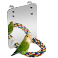 Pikkukuva 1 / 5: Lintukakkupeili Orret Köysi Häkkiin Papukaija/Budgies/Pienet Linnut/Kakadut/Paratiisi Kirjava Jalusta Lelu
