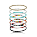 Miniatyrbilde 4 av 4: 7 stk fargerike små perler bohemia bangle elastisk armbånd sett smykker tilbehør