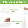 Miniatyrbillede 3 af 5: (6 stk.) Pop-up udendørs picnic net mad dækningstelt til udendørs og camping mad net dæksel genanvendelig og foldbar 17 x 17 tommer
