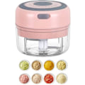 Miniatyrbillede 1 af 5: Elektrisk Mini Hvidløgshakker, 100ML USB Grøntsagsløg Hakker, Bærbar Lille Madprocessor- 100ML Pink