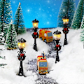 Miniatyrbillede 3 af 5: 4 stk. Mini Julelysstolpe Toglampe Miniature Gadelampe Dekorative Lys Til DIY Dukkehuse Landsby Sti