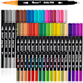 Miniatyrbild 1 av 5: Brush Marker Dual Tip Pen - 36 Färger Konstmarkörer För Barn - Finspetspenna Och Penselpenna Perfekt För Bullet Journal, Färgläggning