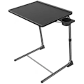 Miniatyrbillede 1 af 4: Bærbar justerbar sammenklappelig bord Stue TV Computer bord Multifunktionel med kopholder Sort/Hvid