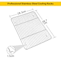 Miniatyrbilde 2 av 5: Avkjølingsstativsett med 2, 201 rustfritt ståltrådgrillstativ for steking i ovn, baking, matlaging, grilling, passer til stekebrett for kake -38,7x28,3x1,5 cm 39*28CM
