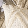 Miniatyrbilde 2 av 5: Set med 2 putetrekk, dekorative puter, ullputetrekk, fløyelpelsputer, boho dekorative puter, 45 x 45 cm, beige