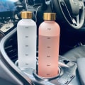 Miniatyrbilde 4 av 4: 1 liters motivasjonsvannflaske med tidsmarkeringer for å drikke, gjenbrukbar plastflaske med for trening og sport（hvit） white
