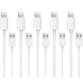 5-pakning 1M Lightning-lader for iPhone 13/12/11/Xs/Max/X/8/7/6/5/SE, hvit