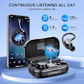 Pikkukuva 2 / 6: Langattomat nappikuulokkeet, HiFi-stereofoninen ääni Bluetooth 5.3 -langattomat kuulokkeet 4 ENC -melunvaimennusmikrofonilla, IP7-vedenpitävät nappikuulokkeet, 40 tunnin toistoaika