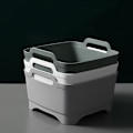 Miniatyrbillede 5 af 5: Køkken mobil dræn kurv plastik grøntsag vask kurv frugt opbevaring kurv multi-funktion vask opbevaring kurv