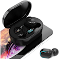 Miniatyrbilde 7 av 7: Trådløse hodetelefoner, True Wireless Earbuds med LED-display ladeetui, HD HiFi Stereo, One-click Smart Control, innebygd mikrofon, IPX7 vanntett
