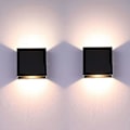 Miniatyrbillede 1 af 5: 2 Pak Led Vægskinner Indendørs Op Og Ned Vægskinner Sort 6w Aluminium