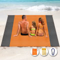 Miniatyrbillede 1 af 5: Strandtæppe Picnictæppe, 210 x 200cm Sandproof Vandtæt Strandmåtte, Udendørs Tæppe (Orange)