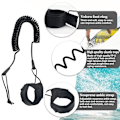 Miniatyrbillede 3 af 5: Surfing Leash 5,5 mm Paddle Board Ankelrem Cuff Cord Justerbar SUP Coiled Surfboard Leash TPU Surf Leash Spring Benrem til Flad & Åben