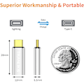 Miniatyrbild 5 av 6: Lightning till USB C-adapter, stödjer PD 60W snabbladdning och dataöverföring för 15/15 Pro/15 Plus/15 Pro Max silver