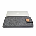 Miniatyrbillede 3 af 3: Computer Case Laptop Case Filt Velcro Sleeve Sort - 15.6\" Sort