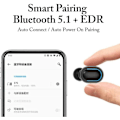 Miniatyrbilde 5 av 7: Trådløse hodetelefoner, True Wireless Earbuds med LED-display ladeetui, HD HiFi Stereo, One-click Smart Control, innebygd mikrofon, IPX7 vanntett